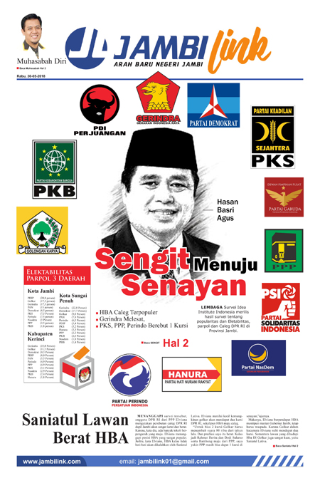 Cover Harian Pagi Jambi Link, 30 Mei 2018