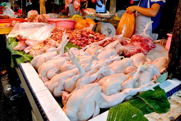 Ilustrasi penjual daging ayam