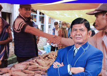 Syafril Nursal saat blusukan di Pasar Tamiai Kerinci